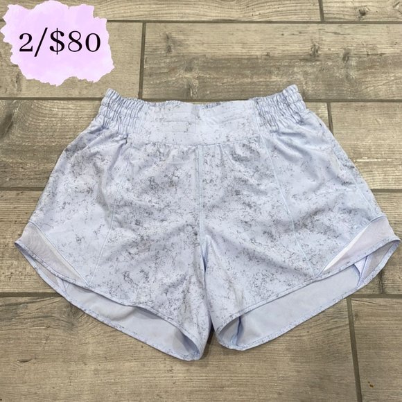 lululemon athletica Pants - Lululemon Light Blue and Gray Hotty Hot Shorts